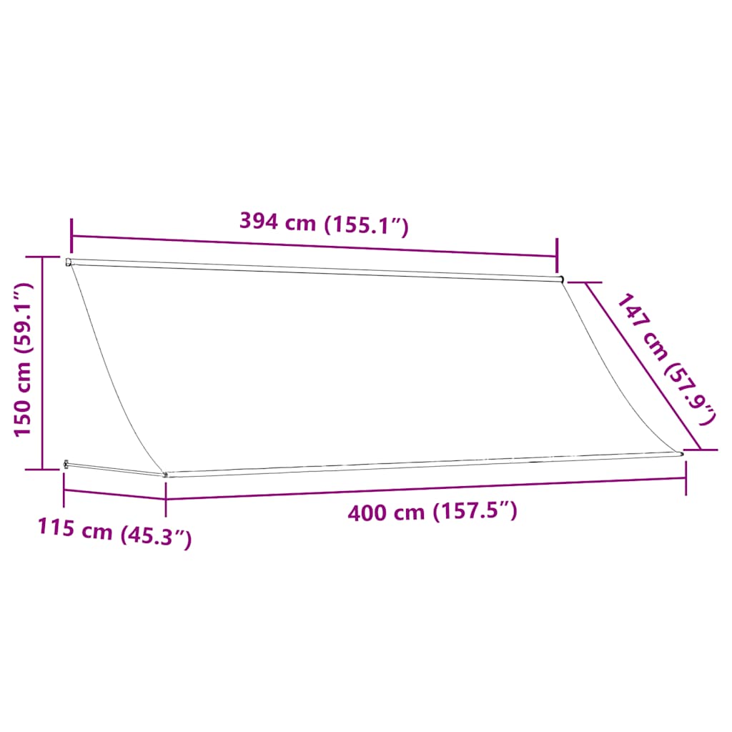 Einziehbare Markise 400×150 cm Creme