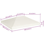 Pavillondach 310 g/m² 4x3 m Cremeweiß