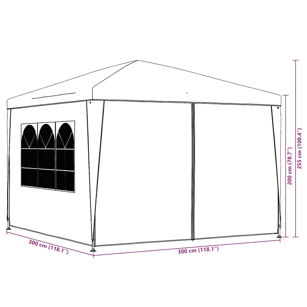 Partyzelt 3 x 3 m Anthrazit