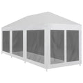 Partyzelt mit 8 Mesh-Seitenwänden 9 x 3 m