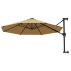 Sonnenschirm zur Wandmontage mit Metall-Mast 300 cm Taupe