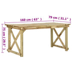 Gartentisch 160x79x75 cm Holz