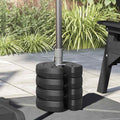 Pavillon-Gewichte 4 Stk. Schwarz 220x50 mm Beton