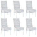 Esszimmerstühle 6 Stk. Hellbraun Kubu Rattan und Mangoholz