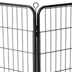 Hunde-Laufstall 16 Paneele Stahl 60x80 cm Schwarz