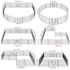 Hunde-Laufstall 16 Paneele Stahl 60x80 cm Schwarz