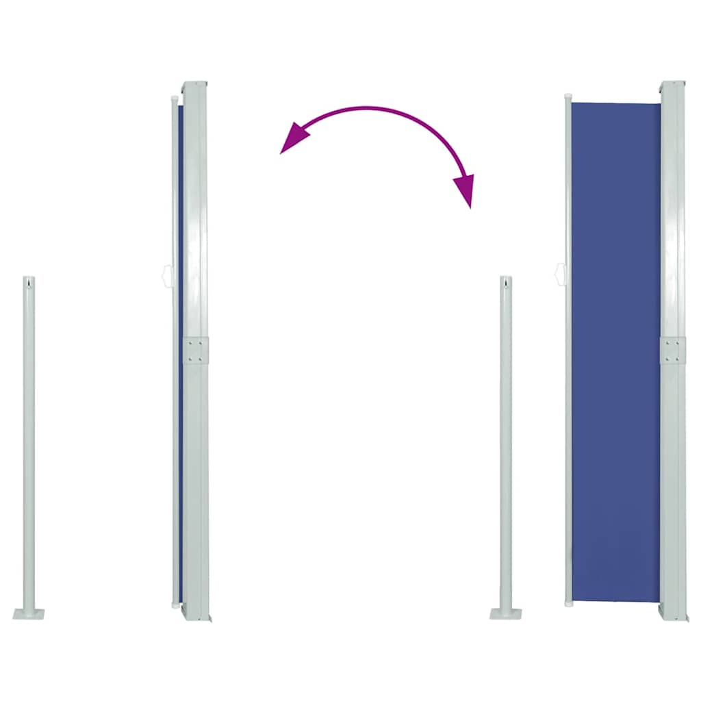 Ausziehbare Seitenmarkise 160x500 cm Blau