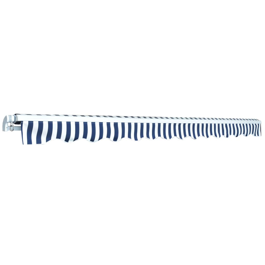 Gelenkarmmarkise 450 cm Blau/Weiß