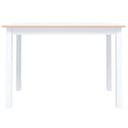 Esstisch Weiß und Braun 114x71x75 cm Massivholz Gummibaum