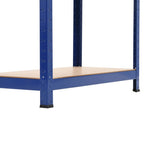 Lagerregal mit 4 Böden Blau Stahl & Holzwerkstoff