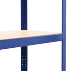Lagerregale mit 4 Böden 2 Stk. Blau Stahl & Holzwerkstoff