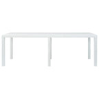 Gartentisch Weiß 220x90x72 cm Kunststoff Rattan-Optik