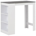 Bartisch mit Regal Weiß 110x50x103 cm