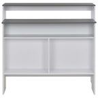 Bartisch mit 2 Tischplatten Weiß und Grau 130 x 40 x 120 cm