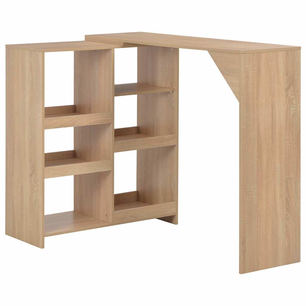 Bartisch mit Beweglichem Regal Eichenbraun 138x39x110 cm
