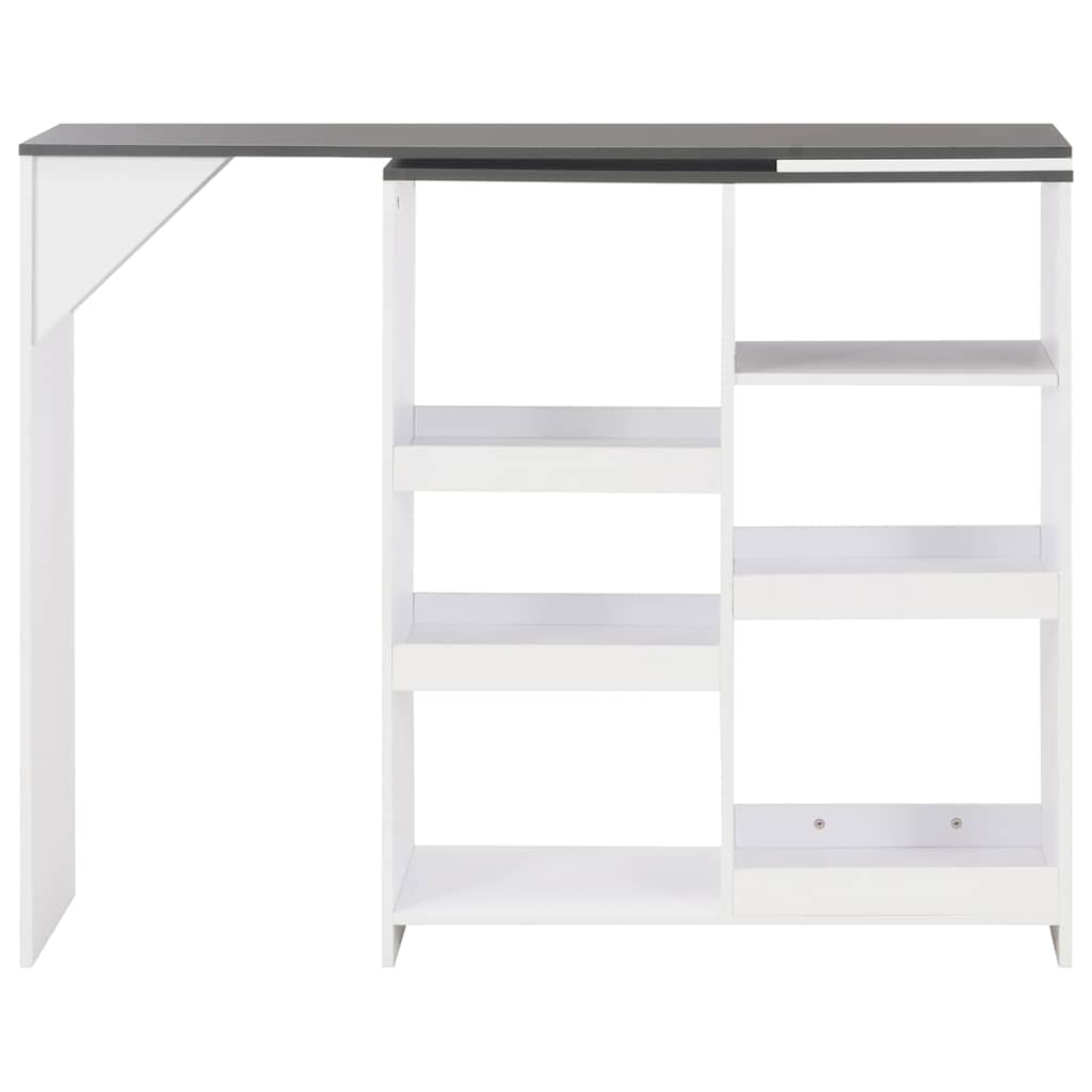 Bartisch mit Beweglichem Regal Weiß 138x39x110 cm