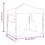 Faltzelt mit 4 Wänden 3 x 3 m Cremeweiß
