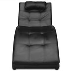 Chaiselongue mit Kissen Schwarz Kunstleder