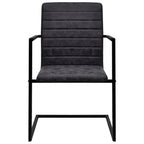 Freischwinger 2 Stk. Schwarz Kunstleder
