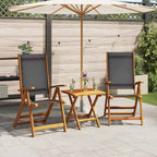 Gartenstühle 2 Stk. Klappbar Massivholz Akazie und Textilene