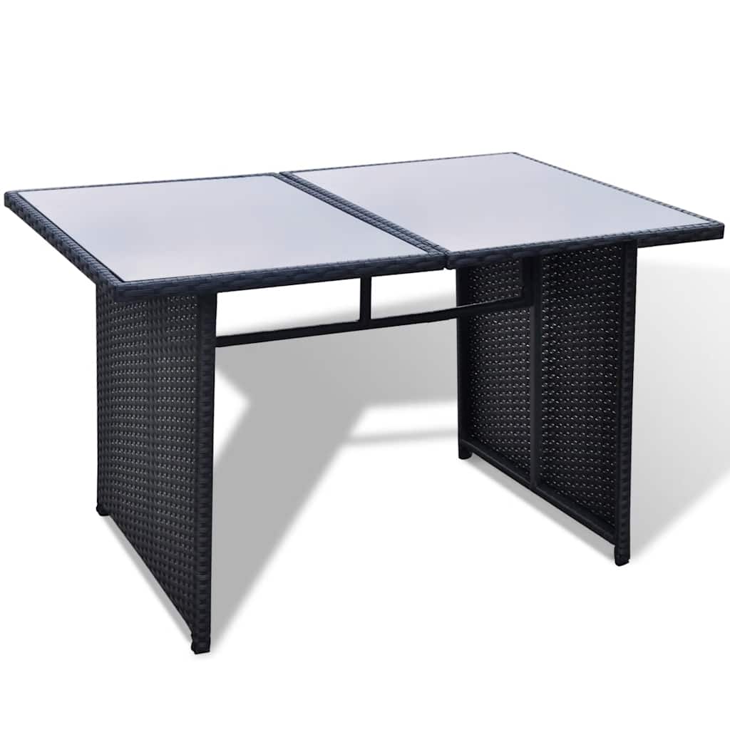 10-tlg. Garten-Lounge-Set mit Auflagen Poly Rattan Schwarz