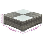 6-tlg. Garten-Lounge-Set mit Auflagen Poly Rattan Grau