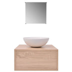 3-tlg. Badmöbel und Waschbecken Set Beige