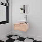 3-tlg. Badmöbel und Waschbecken Set Beige