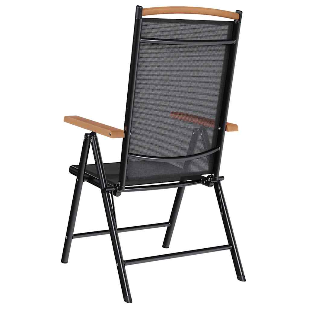 Gartenstühle Klappbar 4 Stk. Aluminium und Textilene Schwarz