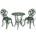 3-tlg. Bistro-Set Aluminiumguss Grün
