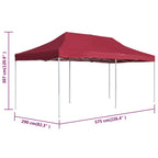 Profi-Partyzelt Faltbar Aluminium 6×3 m Weinrot