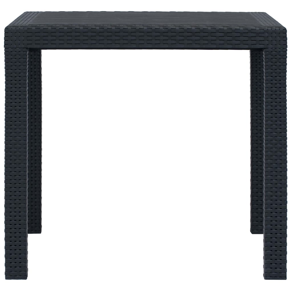 Gartentisch Anthrazit 79x79x72 cm Kunststoff Rattan-Optik