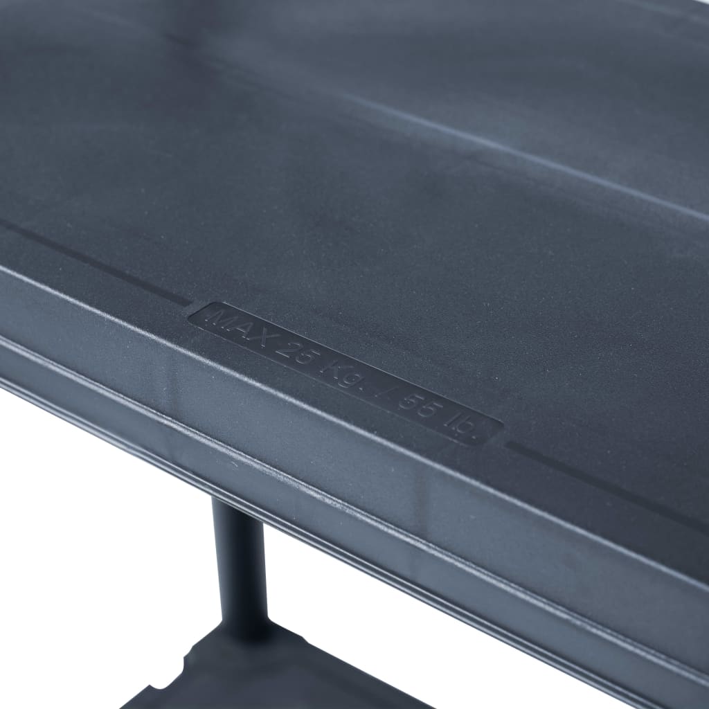 Lagerregal Schwarz 100 kg 60 x 30 x 138 cm Kunststoff