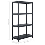 Lagerregal Schwarz 100 kg 60 x 30 x 138 cm Kunststoff