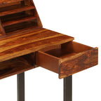 Schreibtisch 110 x 50 x 94 cm Massivholz Akazie und Stahl
