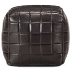Pouf Schwarz 40 x 40 x 40 cm Echtes Ziegenleder
