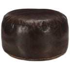 Pouf Dunkelbraun 60 x 30 cm Echtes Ziegenleder