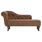 Chaiselongue Braun Wildleder-Optik