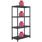 Lagerregale 5 Stk. Schwarz 60 x 30 x 138 cm Kunststoff