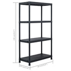 Lagerregale 5 Stk. Schwarz 60 x 30 x 138 cm Kunststoff