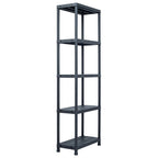 Lagerregale 2 Stk. Schwarz 125 kg 60 x 30 x 180 cm Kunststoff