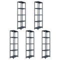 Lagerregale 5 Stk. Schwarz 125 kg 60 x 30 x 180 cm Kunststoff