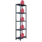 Lagerregale 5 Stk. Schwarz 125 kg 60 x 30 x 180 cm Kunststoff