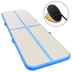 Aufblasbare Gymnastikmatte mit Pumpe 500x100x10 cm PVC Blau