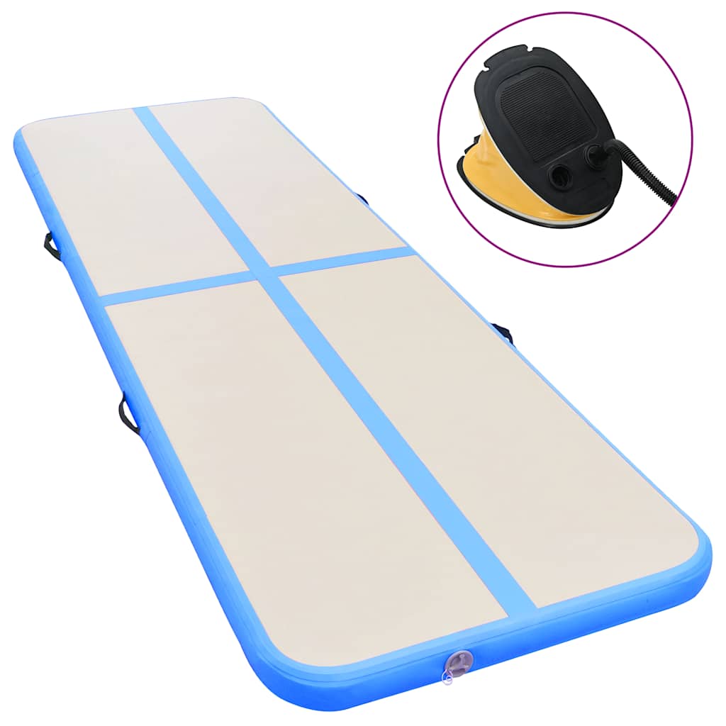 Aufblasbare Gymnastikmatte mit Pumpe 700x100x10 cm PVC Blau