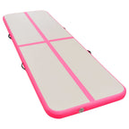 Aufblasbare Gymnastikmatte mit Pumpe 800×100×10 cm PVC Rosa
