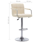 Barhocker 2 Stk. Creme Stoff
