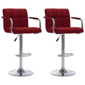 Barhocker 2 Stk. Weinrot Stoff