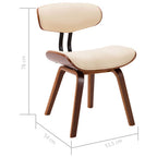 Esszimmerstühle 2 Stk. Creme Bugholz und Kunstleder