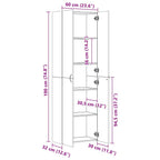 Büroschrank Schwarz 60x32x190 cm Holzwerkstoff